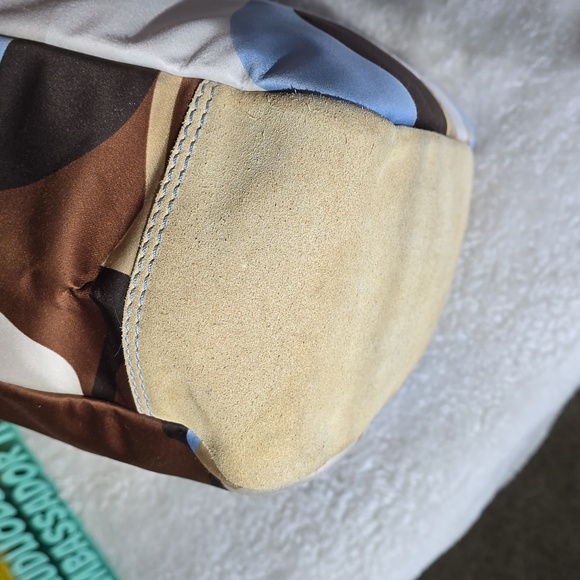 Coach Hamptons OP ART Scarf Print, Suede And Leather Tote C06M - 10116 Vintage - Picture 9 of 17